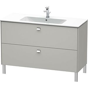 Duravit Brioso Waschtischunterbau BR440401007 1220x479mm, Betongrau Matt, 2 Auszüge, Griff Chrom