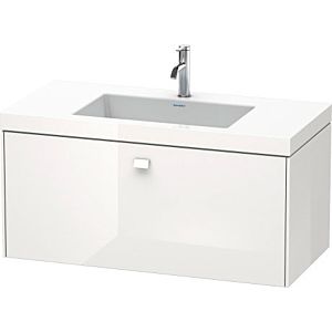 Duravit Brioso c-bonded Waschtisch mit Unterbau BR4602N2222, 100x48cm Weiß Hochglanz, o. Hahnloch