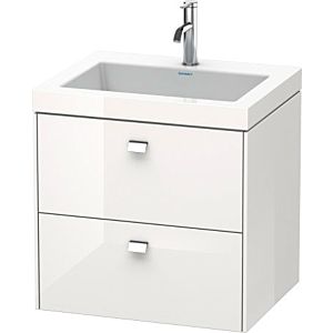 Duravit Brioso c-bonded Waschtisch mit Unterbau BR4605N1022, 60x48cm Weiß Hochgl./Chrom, o. Hahnl.