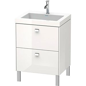 Duravit Brioso c-bonded Waschtisch mit Unterbau BR4700N2222 60x48cm, Weiß Hochglanz, ohne Hahnloch