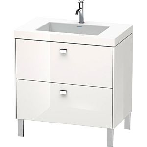 Duravit Brioso c-bonded Waschtisch mit Unterbau BR4701N2222 80x48cm, Weiß Hochglanz, ohne Hahnloch