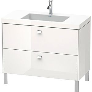 Duravit Brioso c-bonded vasque avec sous-structure BR4702N1022 100x48cm, blanc brillant / chrome, sans robinet