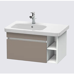Duravit DuraStyle vanity unit DS639704318 93 x 44.8 cm, basin left, basalt matt / white matt, 2000 pull-out