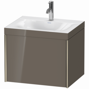 Duravit XViu Waschtisch-Unterschrank XV4609OB189C 60x48cm, 1 Auszug, 1 Hahnloch, champagner matt, Rahmen C, flannel grey hochglanz