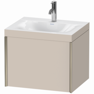 Duravit XViu Waschtisch-Unterschrank XV4609OB191C 60x48cm, 1 Auszug, 1 Hahnloch, champagner matt, Rahmen C, taupe matt