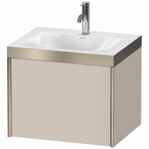 Duravit XViu Waschtisch-Unterschrank XV4609OB191P 60x48cm, 1 Auszug, 1 Hahnloch, champagner matt, Rahmen P, taupe matt