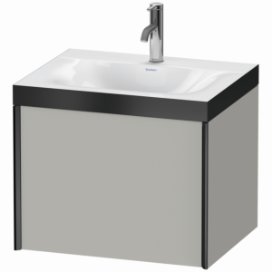 Duravit XViu Waschtisch-Unterschrank XV4609OB207P 60x48cm, 1 Auszug, 1 Hahnloch, schwarz matt, Rahmen P, betongrau matt