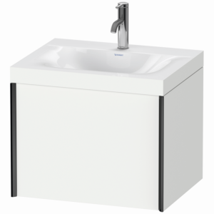 Duravit XViu Waschtisch-Unterschrank XV4609OB218C 60x48cm, 1 Auszug, 1 Hahnloch, schwarz matt, Rahmen C, weiß matt