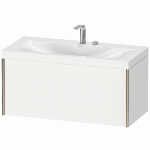 Duravit XViu vasque XV4611EB118C 100x48cm, 2000 , 2 trous pour robinetterie, champagne mat, Cadres C, blanc mat