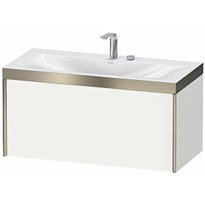 Duravit XViu vasque XV4611EB118P 100x48cm, 2000 , 2 trous pour robinetterie, champagne mat, Cadres P, blanc mat