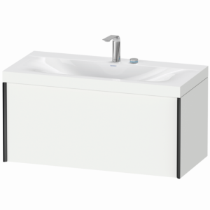 Duravit XViu Waschtisch-Unterschrank XV4611EB218C 100x48cm, 1 Auszug, 2 Hahnlöcher, schwarz matt, Rahmen C, weiß matt