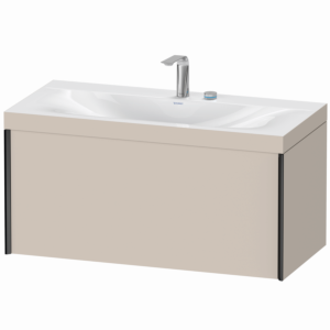 XViu Duravit vasque XV4611EB291C 100x48cm, 2000 , 2 trous pour robinetterie, noir mat, Cadres C, taupe mat