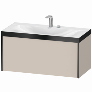 XViu Duravit vasque XV4611EB291P 100x48cm, 2000 , 2 trous pour robinetterie, noir mat, Cadres P, taupe mat