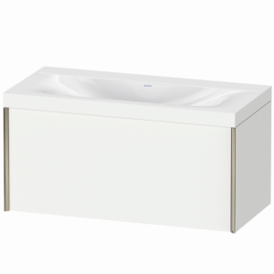 Duravit XViu vasque XV4611NB118C 100x48cm, 2000 , sans trou pour robinet, champagne mat, Cadres C, blanc mat