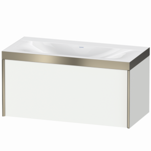 Duravit XViu vanity unit XV4611NB118P 100x48cm, 2000 pull-out, without tap hole, matt champagne, Rahmen P, matt white