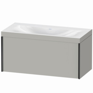 Duravit XViu vanity unit XV4611NB207C 100x48cm, 2000 pull-out, without tap hole, matt black, Rahmen C, matt concrete gray