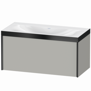 Duravit XViu Waschtisch-Unterschrank XV4611NB207P 100x48cm, 1 Auszug, ohne Hahnloch, schwarz matt, Rahmen P, betongrau matt