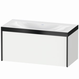 Duravit XViu vasque XV4611NB218P 100x48cm, 2000 , sans trou pour robinetterie, noir mat, Cadres P, blanc mat
