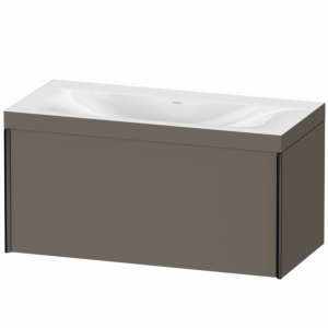 XViu Duravit vasque XV4611NB290C 100x48cm, 2000 , sans trou pour robinet, noir mat, Cadres C, flanelle gris soie mat