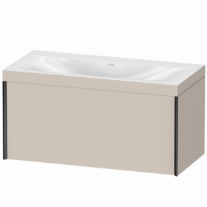 Duravit XViu vanity unit XV4611NB291C 100x48cm, 2000 pull-out, without tap hole, matt black, Rahmen C, matt taupe
