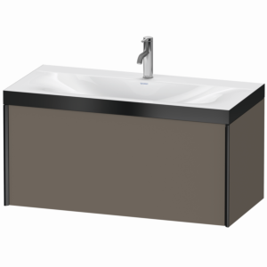 XViu Duravit vasque XV4611OB290P 100x48cm, coulissant 2000 2000 , noir mat, Cadres P, flanelle gris soie mat