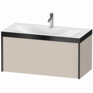 Duravit XViu vanity unit XV4611OB291P 100x48cm, 2000 pull-out, 2000 tap hole, matt black, Rahmen P, matt taupe