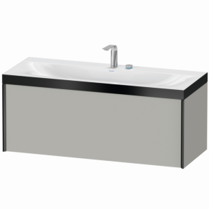Duravit XViu Waschtisch-Unterschrank XV4612EB207P 120x48cm, 1 Auszug, 2 Hahnlöcher, schwarz matt, Rahmen P, betongrau matt