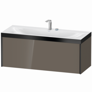 XViu Duravit vasque XV4612EB289P 120x48cm, 2000 , 2 trous pour robinetterie, noir mat, Cadres P, gris flanelle brillant
