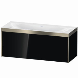 XViu Duravit vasque XV4612NB140P 120x48cm, 2000 , sans trou pour robinet, champagne mat, Cadres P, noir brillant