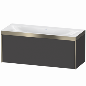 XViu Duravit vasque XV4612NB149P 120x48cm, 2000 , sans trou pour robinet, champagne mat, Cadres P, graphite mat
