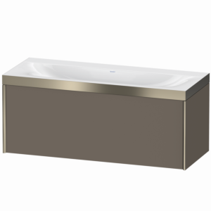 XViu Duravit vasque XV4612NB190P 120x48cm, 2000 , sans trou pour robinet, champagne mat, Cadres P, flanelle gris soie mat