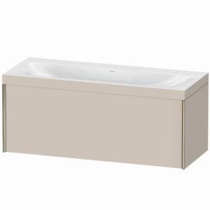 Duravit XViu Waschtisch-Unterschrank XV4612NB191C 120x48cm, 1 Auszug, ohne Hahnloch, champagner matt, Rahmen C, taupe matt