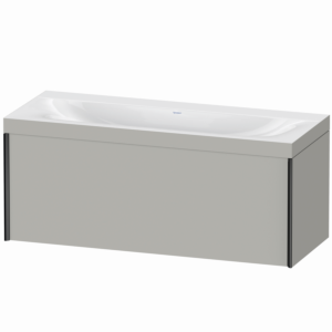 Duravit XViu Waschtisch-Unterschrank XV4612NB207C 120x48cm, 1 Auszug, ohne Hahnloch, schwarz matt, Rahmen C, betongrau matt