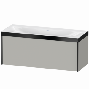 XViu Duravit vasque XV4612NB207P 120x48cm, 2000 , sans trou pour robinet, noir mat, Cadres P, gris béton mat