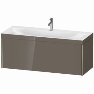 Duravit XViu Waschtisch-Unterschrank XV4612OB189C 120x48cm, 1 Auszug, 1 Hahnloch, champagner matt, Rahmen C, flannel grey hochglanz