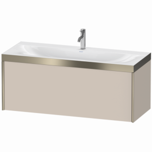 Duravit XViu Waschtisch-Unterschrank XV4612OB191P 120x48cm, 1 Auszug, 1 Hahnloch, champagner matt, Rahmen P, taupe matt