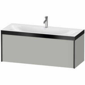 Duravit XViu Waschtisch-Unterschrank XV4612OB207P 120x48cm, 1 Auszug, 1 Hahnloch, schwarz matt, Rahmen P, betongrau matt