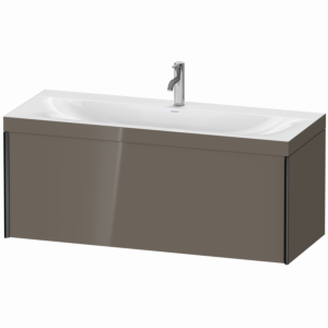 Duravit XViu Waschtisch-Unterschrank XV4612OB289C 120x48cm, 1 Auszug, 1 Hahnloch, schwarz matt, Rahmen C, flannel grey hochglanz