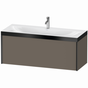 XViu Duravit vasque XV4612OB290P 120x48cm, coulissant 2000 2000 , noir mat, Cadres P, flanelle gris soie mat