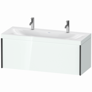 Duravit XViu vasque XV4613OB285C 120x48cm, 2000 , noir mat, Cadres C, blanc haute brillance