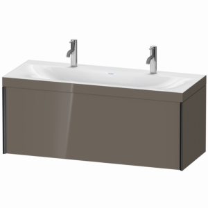 Duravit XViu Waschtisch-Unterschrank XV4613OB289C 120x48cm, 1 Auszug, schwarz matt, Rahmen C, flannel grey hochglanz