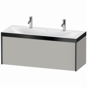 Duravit XViu Waschtisch-Unterschrank XV4613OB207P 120x48cm, 1 Auszug, schwarz matt, Rahmen P, betongrau matt