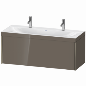 Duravit XViu vanity unit XV4613OB189C 120x48cm, 2000 pull-out, matt champagne, Rahmen C, flannel gray high gloss