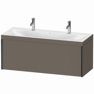Duravit XViu vanity unit XV4613OB290P 120x48cm, 2000 pull-out, black matt, Rahmen P, flannel gray silk matt