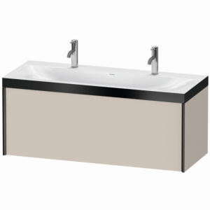 Duravit XViu Waschtisch-Unterschrank XV4613OB291P 120x48cm, 1 Auszug, schwarz matt, Rahmen P, taupe matt