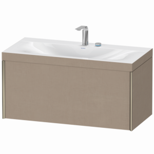 Duravit XViu vanity unit XV4611EB175C 100x48cm, 2000 pull-out, 2 tap holes, matt champagne, Rahmen C, linen