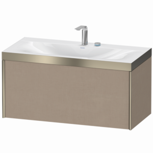 Duravit XViu Waschtisch-Unterschrank XV4611EB175P 100x48cm, 1 Auszug, 2 Hahnlöcher, champagner matt, Rahmen P, leinen