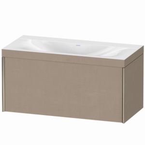 Duravit XViu vanity unit XV4611NB175C 100x48cm, 2000 pull-out, without tap hole, matt champagne, Rahmen C, linen