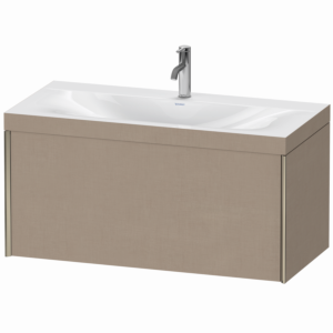 Duravit XViu Waschtisch-Unterschrank XV4611OB175C 100x48cm, 1 Auszug, 1 Hahnloch, champagner matt, Rahmen C, leinen