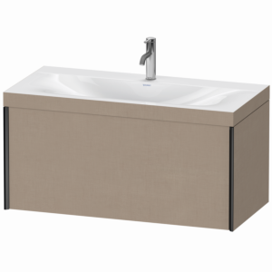 Duravit XViu Waschtisch-Unterschrank XV4611OB275C 100x48cm, 1 Auszug, 1 Hahnloch, schwarz matt, Rahmen C, leinen